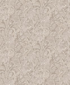 SUM504 Summer Tapeta beżowa, kremowa, jasna,  małe kwiaty i liście