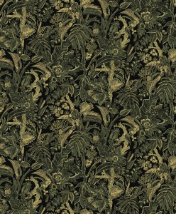 SUM505 Summer Tapeta zielona, żółta, małe kwiaty i liście