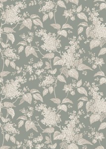 6963 Österlen Tapeta roślinna, kwiaty, vintage, zielona