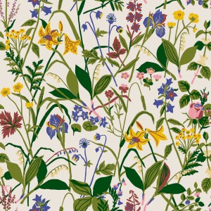 1962 Icons Tapeta roślinna, łąka, kwiaty, kolorowa