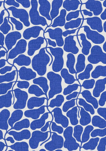 2072 Graphic Icons Tapeta geometryczna, w liście, kobaltowa