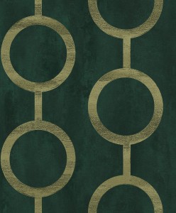 Khroma PRI204 Prisma Tapeta Geometryczna Koła Zielona Butelkowa Zieleń