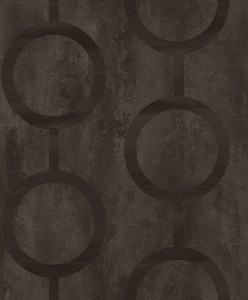 Khroma PRI206 Prisma Tapeta Geometryczna Koła Czarna Gafitowa