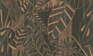 Arte 28010 Wildwalk Tapeta w pomarańczowe liście, czarne tło