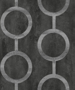 Khroma PRI208 Prisma Tapeta Geometryczna Koła Czarna Srebrna Szara