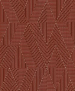 Khroma PRI304 Prisma Tapeta Geometryczna Czerwona Art-Deco efekt 3D