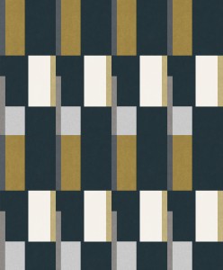 Khroma PRI605 Prisma Tapeta geometryczna prostokąty granatowy żółty biały