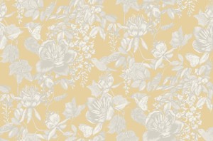 Cole & Son 99/7029 Folie Tapeta żółta, kwiaty, ptaki, motyle