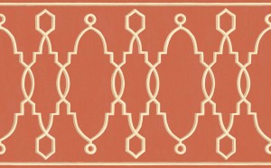 Cole & Son 99/3018 BORDER Folie Tapeta pomarańczowa, linie, geometryczne, wzór