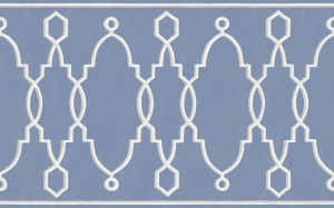 Cole & Son 99/3014 BORDER Folie Tapeta niebieska, linie, wzór, geometryczna