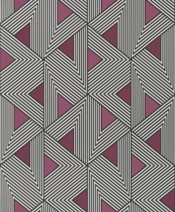Khroma WIL505 Wild Tapeta Geometryczna Burgundowa Efekt 3D