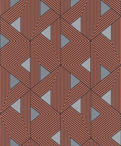 Khroma WIL506 Wild Tapeta Geometryczna Pomarańczowa Srebrna Efekt 3D
