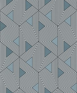 Khroma WIL507 Wild Tapeta Geometryczna Niebieska Metaliczna Efekt 3D