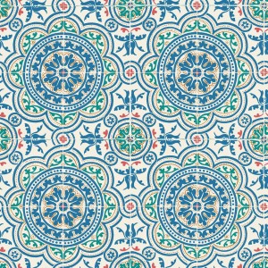 Cole & Son 117/8024 Seville Tapeta niebieska, płytki, imitacja, kafelki, azulejos
