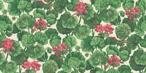 Cole & Son 117/11034 Seville Tapeta beżowa w czerwone pelargonie, kwiaty, zielone liście