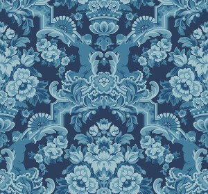 Cole & Son 117/13041 Seville Tapeta niebieska, granatowa, ornament, hiszpański motyw, flamenco