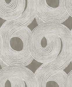 Khroma TRI204 Tribute Tapeta geometryczna koła wypukła efekt 3d przecierka spirala beżowa srebrno biały wzór
