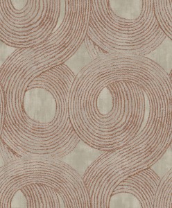 Khroma TRI206 Tribute Tapeta geometryczna koła wypukła efekt 3d przecierka spirala beżowa miedziany wzór