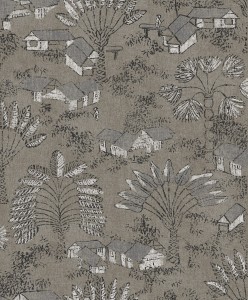 Khroma TRI601 Tribute Tapeta egzotyczna scenka rodzajowa wypukła motyw japoński brązowa biała czarna